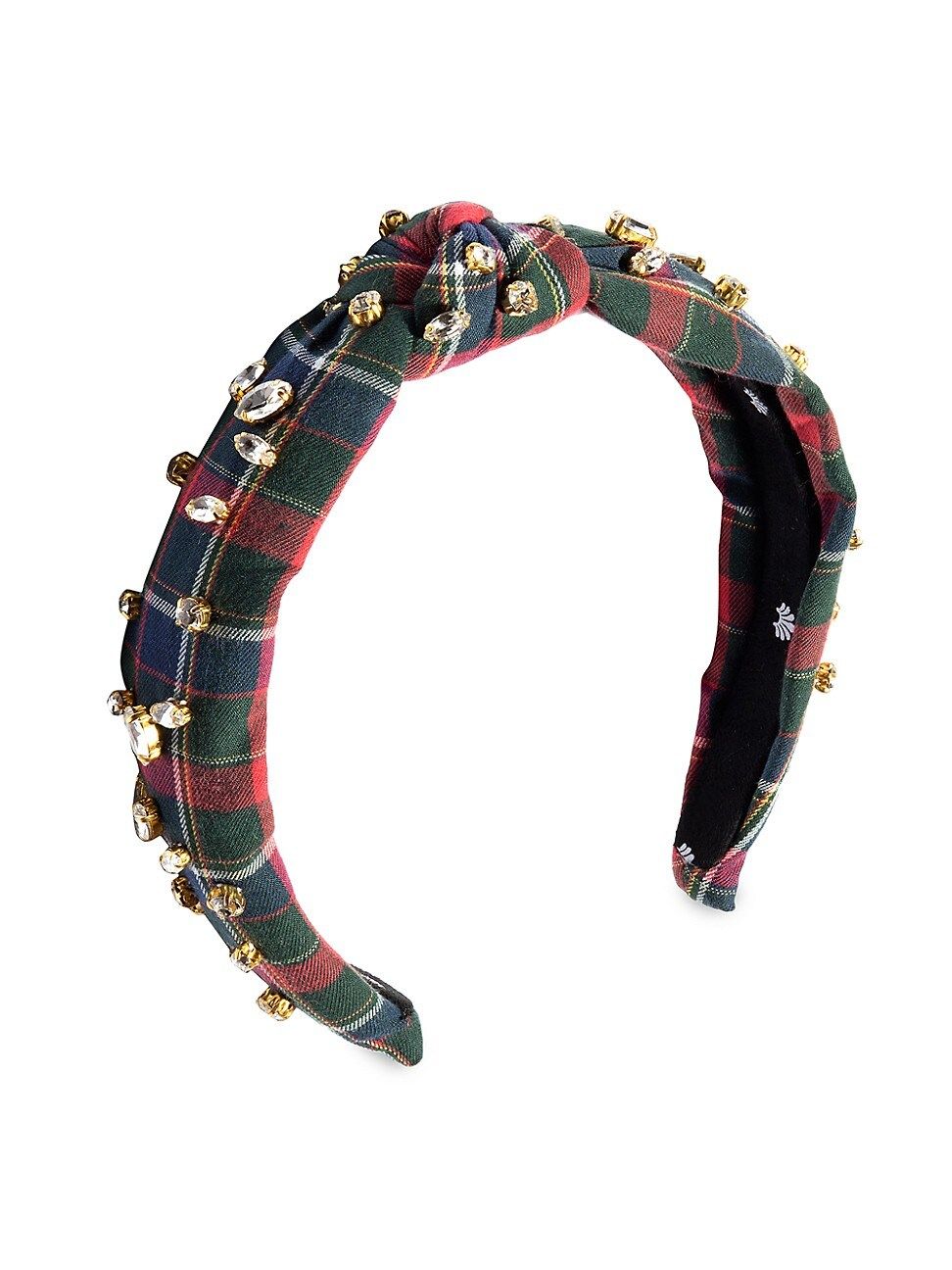 Lele Sadoughi Kid's Jeweled Plaid Knot Headband - Red Plaid | Saks Fifth Avenue