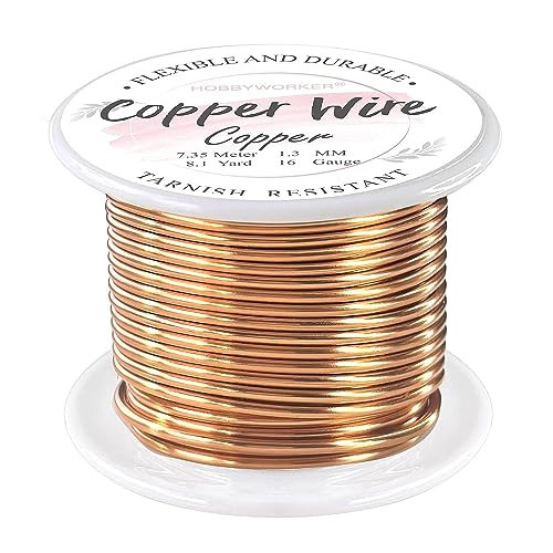 Copper Wire 16 Gauge, 1.3mm/23FT Beaded Jewelry Craft Wire, Used for Jewelry Crafts Making, Ornaments Floral Decoration Handmade | Amazon (US)
