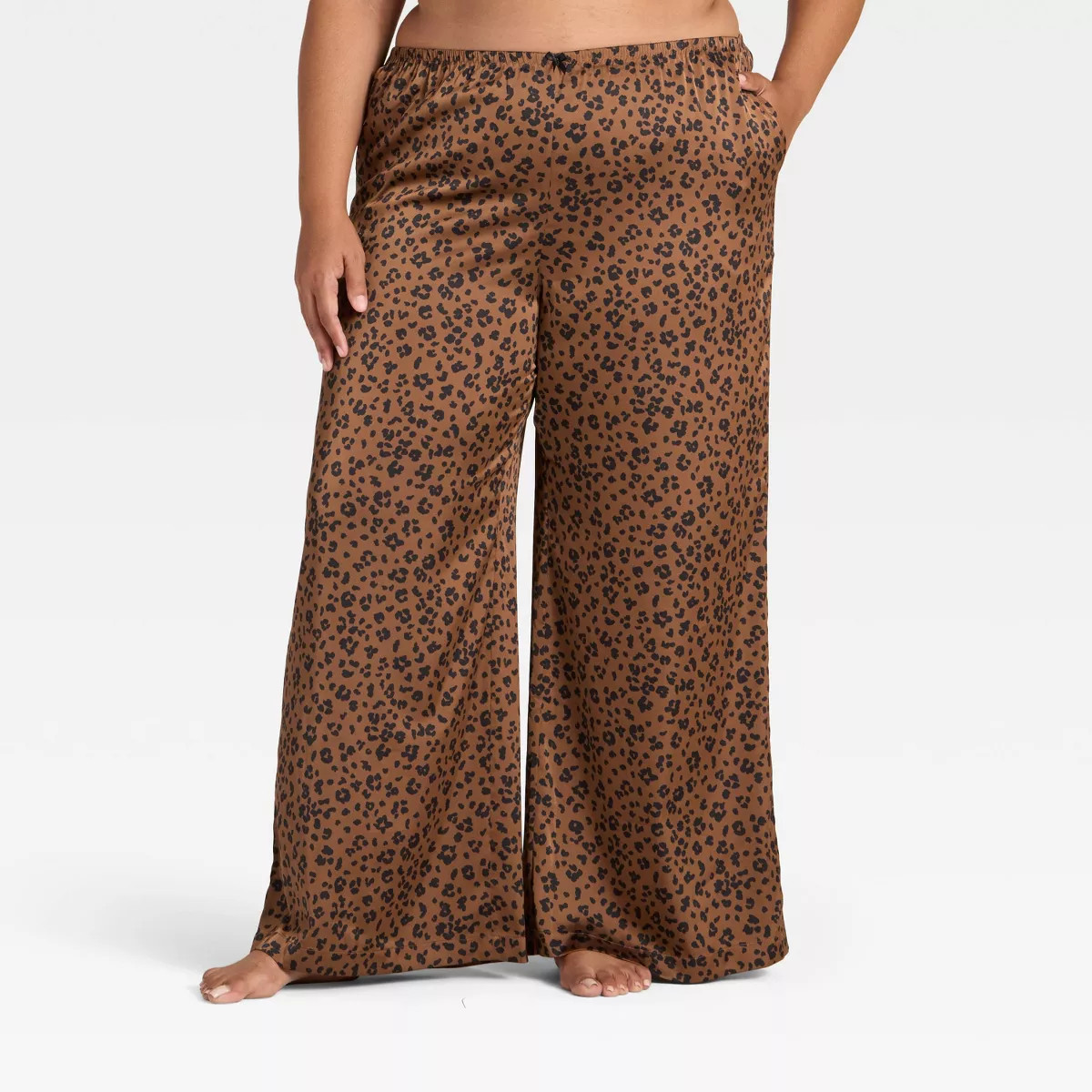 Women's Satin Pajama Pants - Auden™ Leopard Print 2X | Target