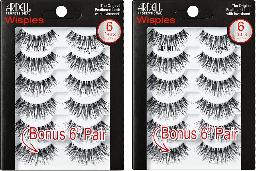 Ardell Wispies 113 Black, 6 Pairs x 2 Pack | Amazon (US)