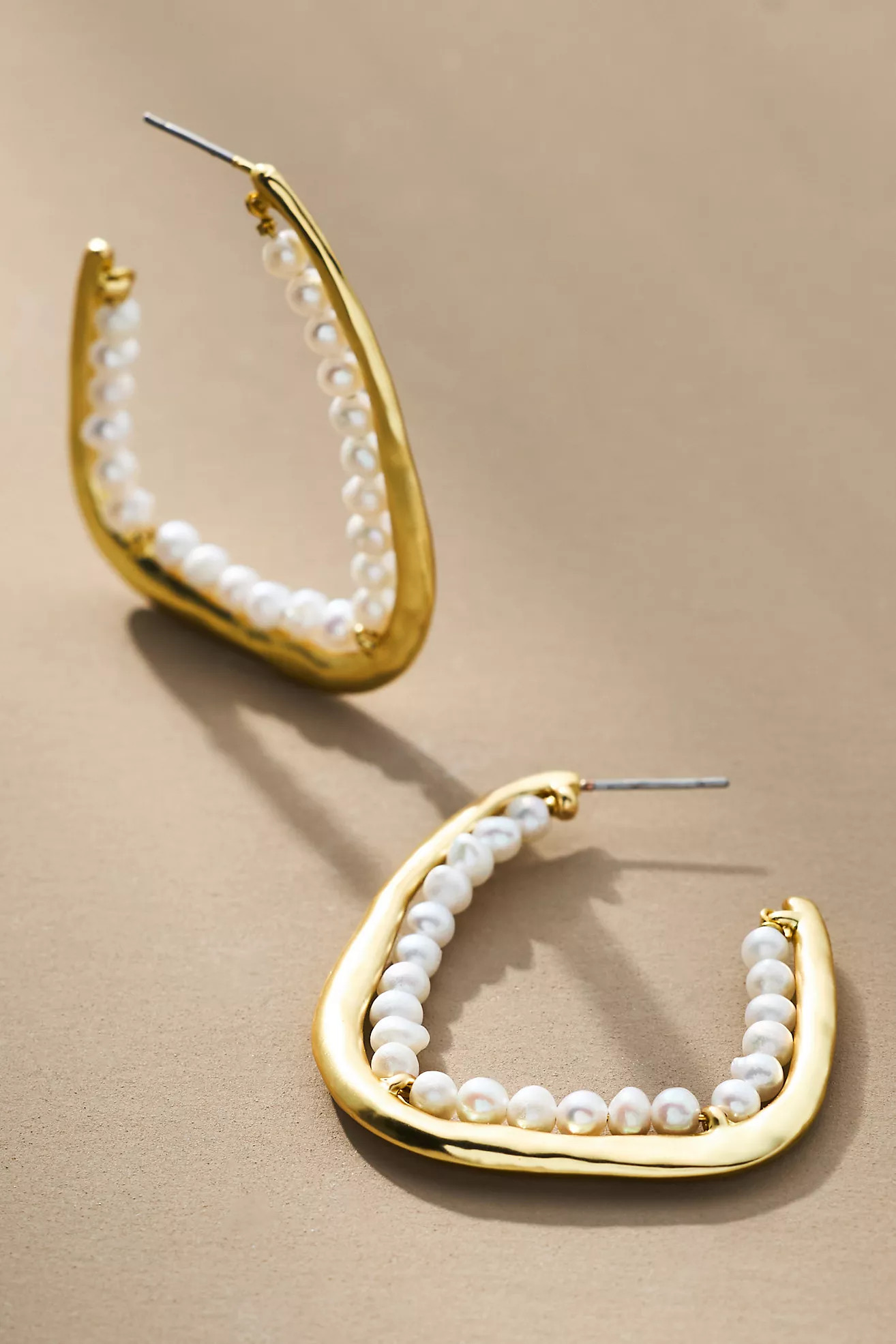 Inner Pearl Square Hoop Earrings | Anthropologie (US)