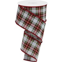 Wired Plaid Christmas Wreath Ribbon - 2 1/2"" X 10 Yards, Vintage Tartan, Fall Decor, Garland, Gifts | Etsy (US)