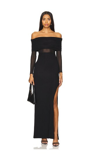 Zadie Long Sleeve Maxi Dress in Black | Revolve Clothing (Global)