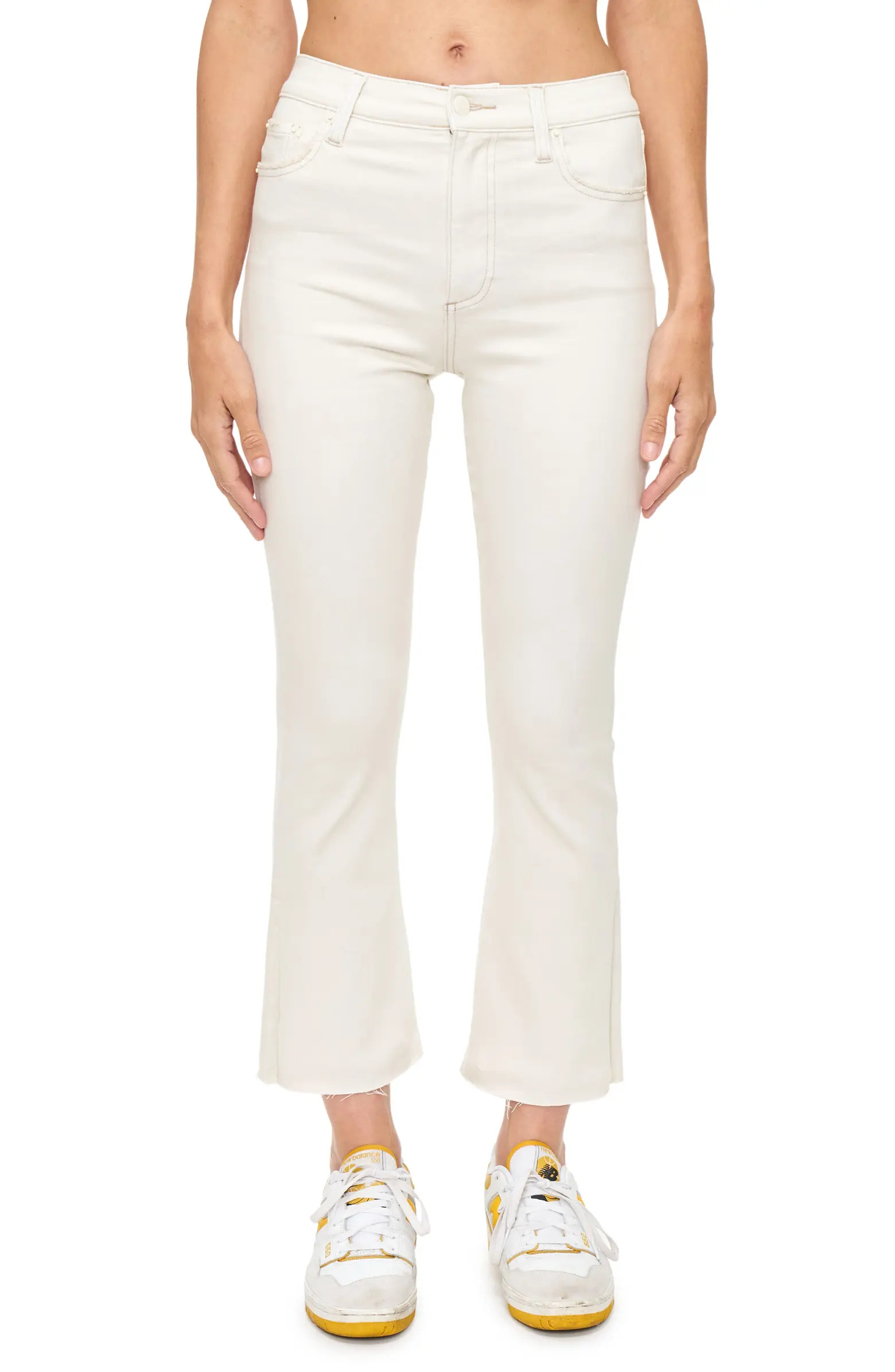 Lennon Raw Hem High Waist Crop Bootcut Jeans | Nordstrom