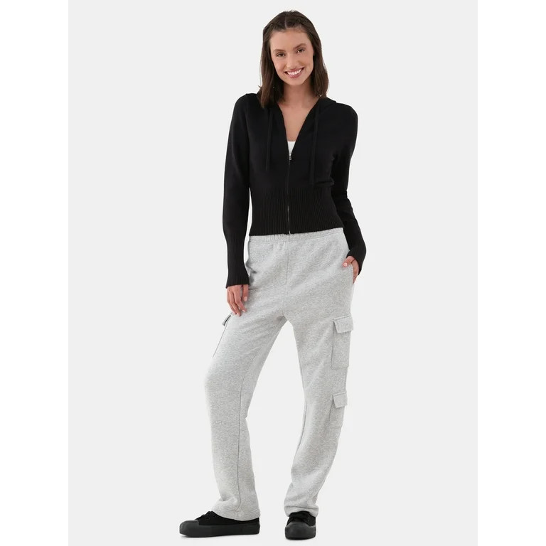 No Boundaries Zip Hoodie Sweater, Midweight, Women's and Women's Plus | Walmart (US)