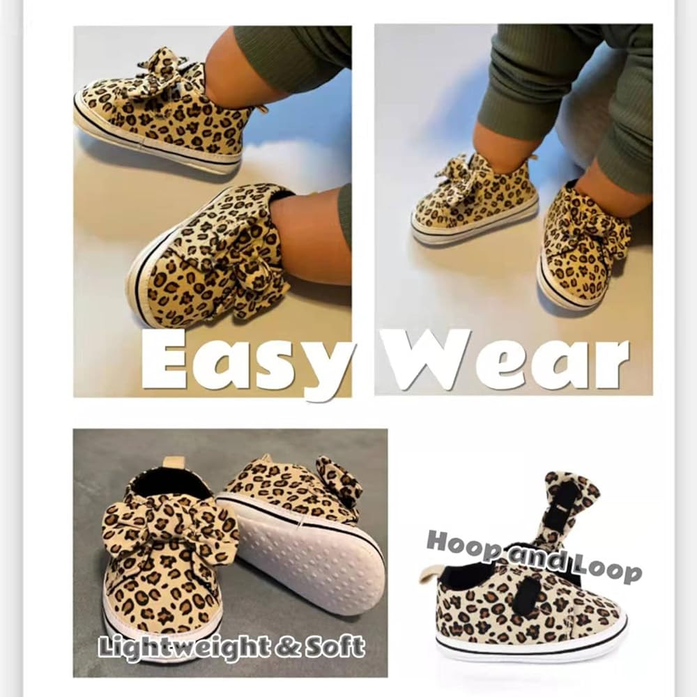 YTWM Baby Girls Shoes Leopard Walking Shoe for 0-18 Months, Easy Wear Non Slip Lightweight Baby I... | Amazon (US)