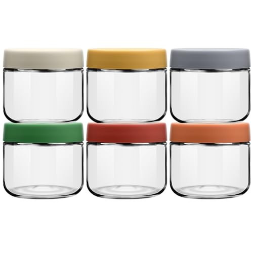 EONJOE 10 oz Glass Jars with Lids Meal Prep Portion Control Containers Pudding Yogurt Overnight Oats Salad Snack Cereal Candy Food Storage Cups Bowls Airtight | Amazon (US)