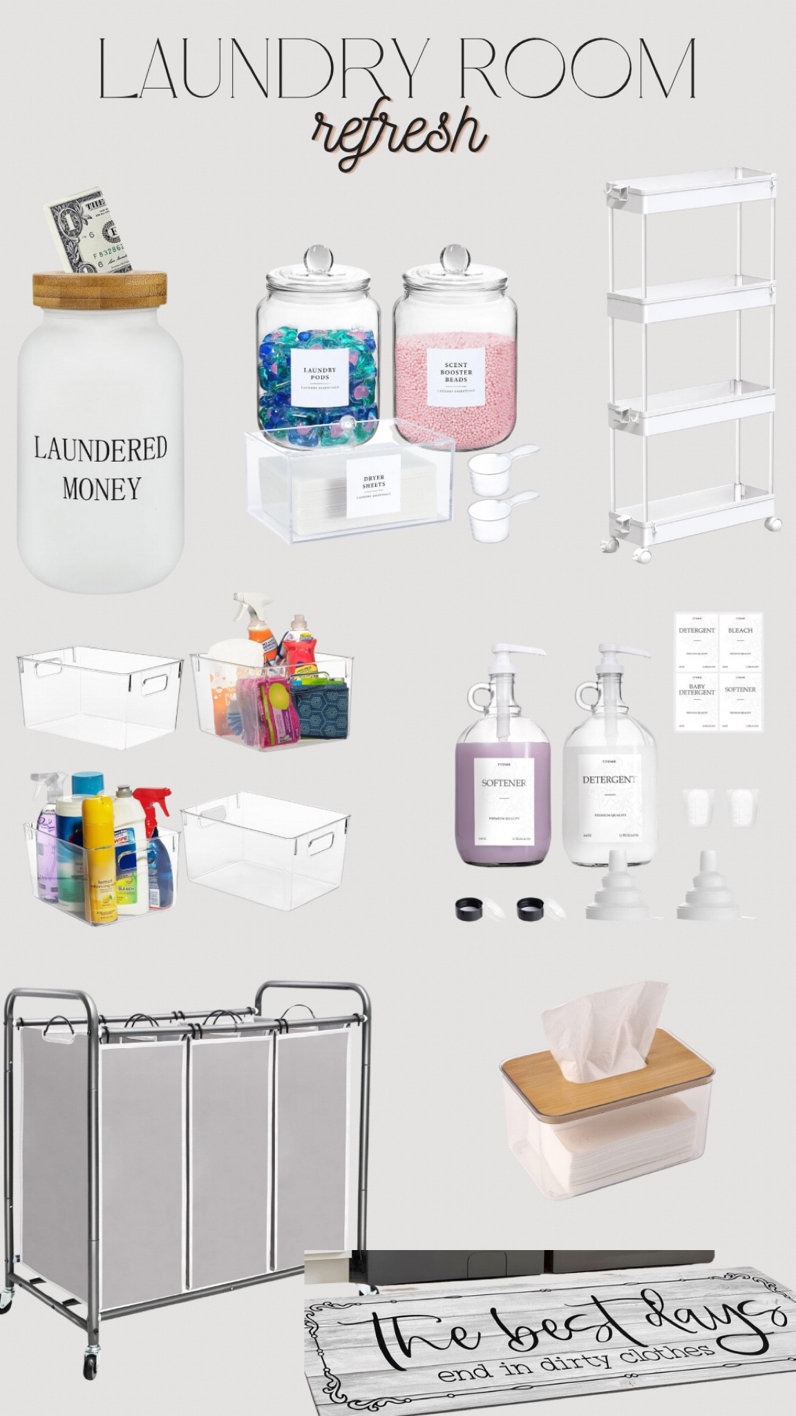 Laundry room essentials for organization and aesthetics! If you’re going to be doing laundry it may as well be cute in there

#LTKHome #LTKFindsUnder50