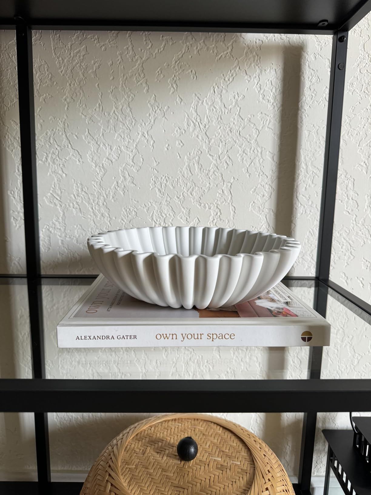 Large Decorative Bowl - White Decorative Bowls for Home Decor - Organic Modern Home Decor Bowl - ... | Amazon (US)