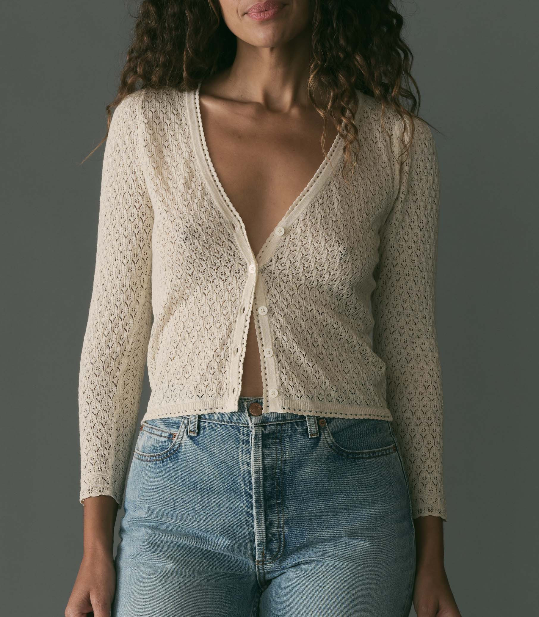 Chandel Cardigan - Ivory | DÔEN | DOEN