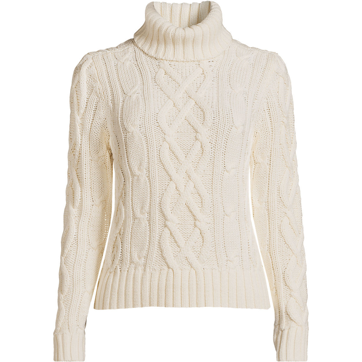 Women's Drifter Cable Turtleneck Sweater | Lands' End (US)