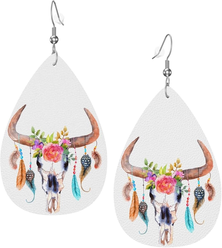 Faux Leather Lightweight Teardrop Dangle Earrings For Women | Amazon (US)