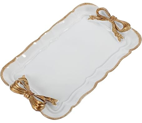 Vintage Decorative Tray Towel Tray,Jewelry Organizer Rings Bracelets Earrings Holder Tray,Bow-Kno... | Amazon (US)