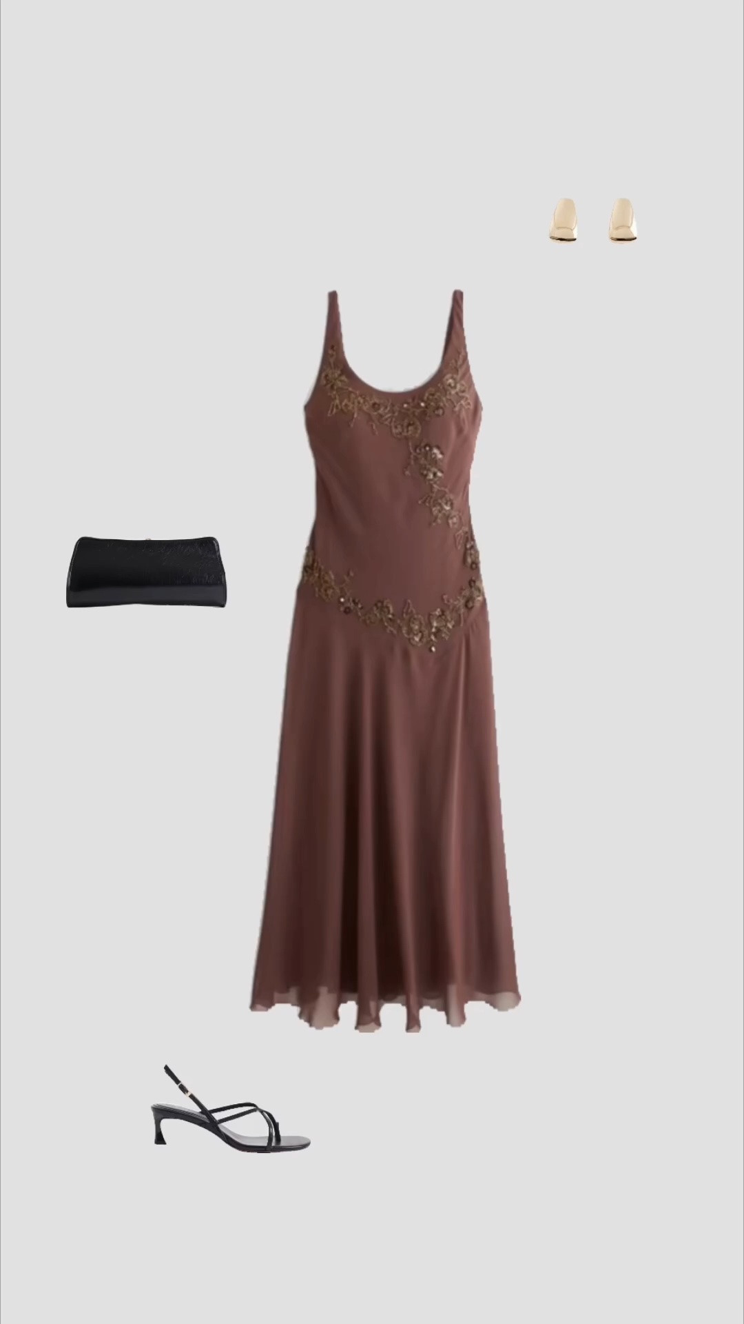 Autumn Wedding Guest Outfit 🤍

• September October wedding guest dress wedding guest dresses occasionwear party outfits women’s uk 2026 partywear evening gown occasion dress brown maxi dress black clutch bag strappy kitten heels transitional style Embellished Scoop Neck Maxi Dress •

#LTKuk #LTKwedding #LTKdresses