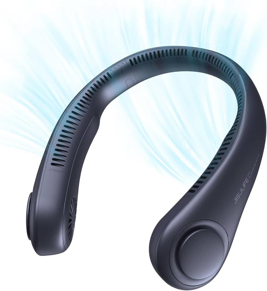 JISULIFE Portable Neck Fan, Hands Free Bladeless Fan, 5 Speeds, 4000 mAh Battery Operated Wearabl... | Amazon (US)