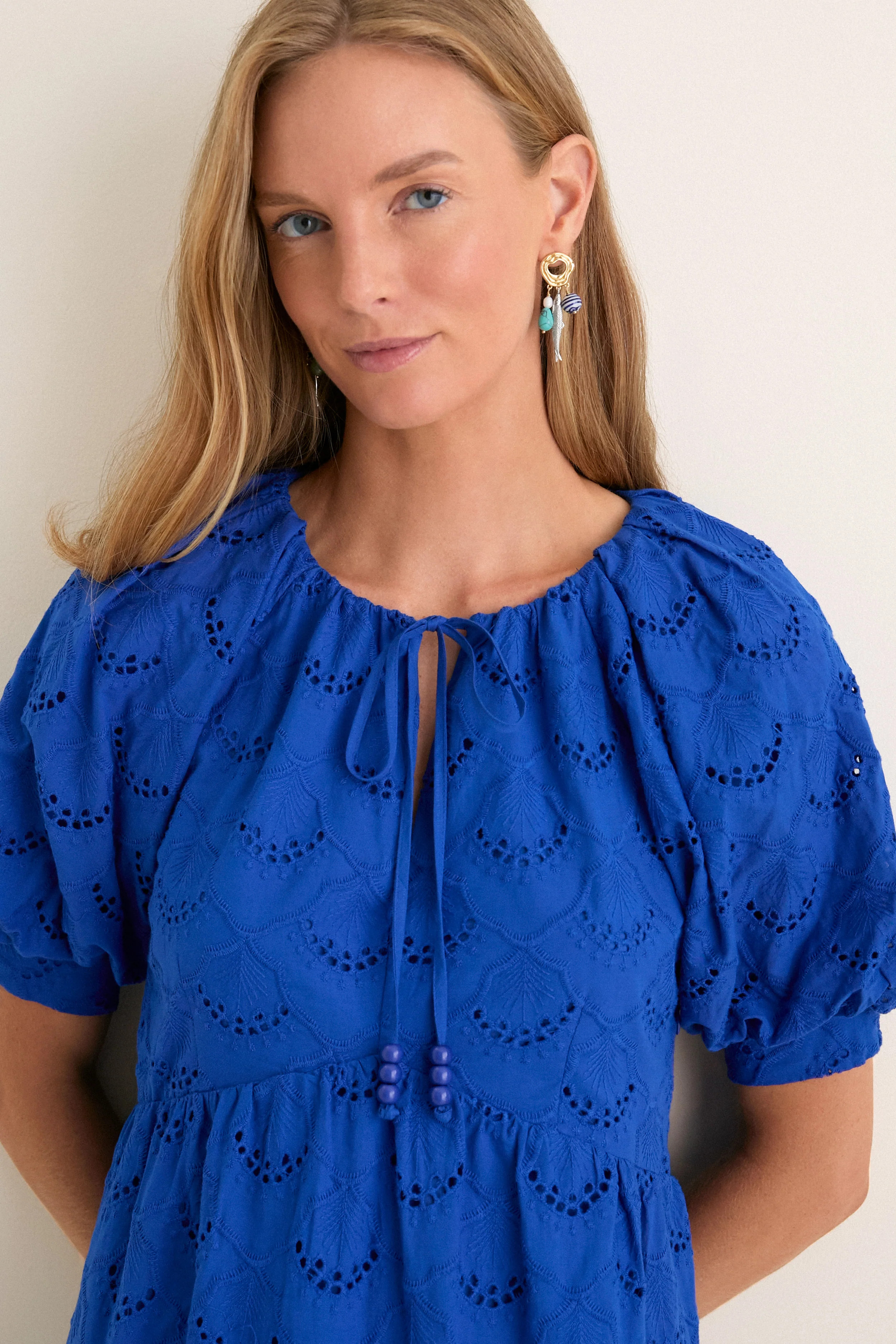 Royal Blue Eyelet Alexandra Mini Dress | Tuckernuck (US)