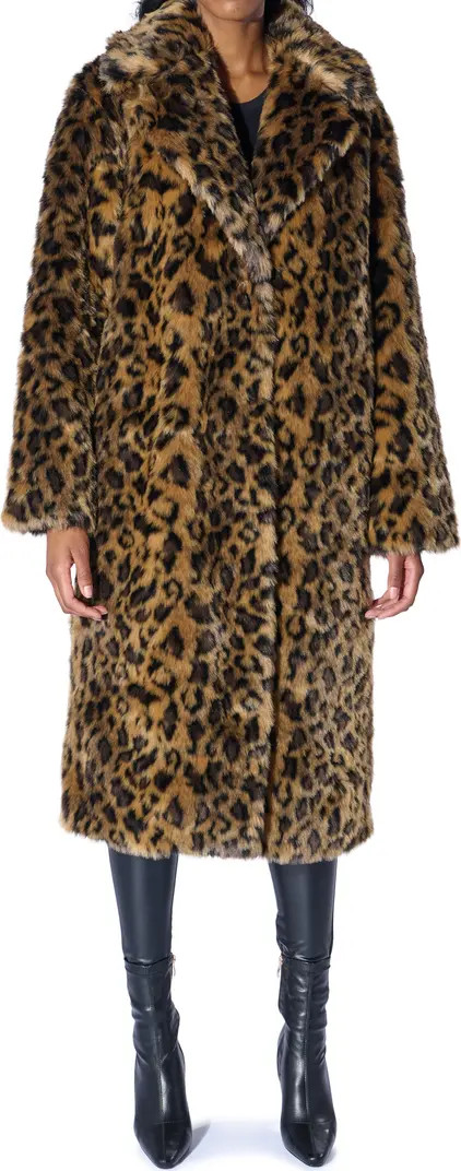 Catty Leopard Faux Fur Coat | Nordstrom