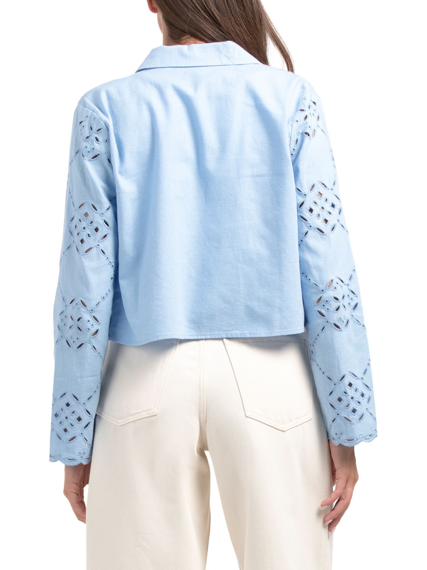 Linen Blend Embroidered Jacket | TJ Maxx