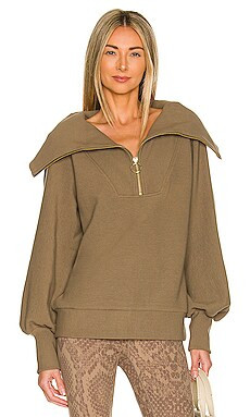 Varley Vine Half Zip in Stone Olive from Revolve.com | Revolve Clothing (Global)