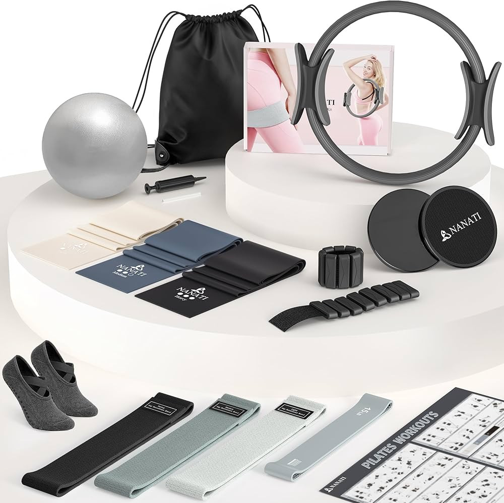 Pilates Kit 18PCS, Pilates Essentials Kit for Women Home Workouts, Pilates Equipment with 14.5" P... | Amazon (US)