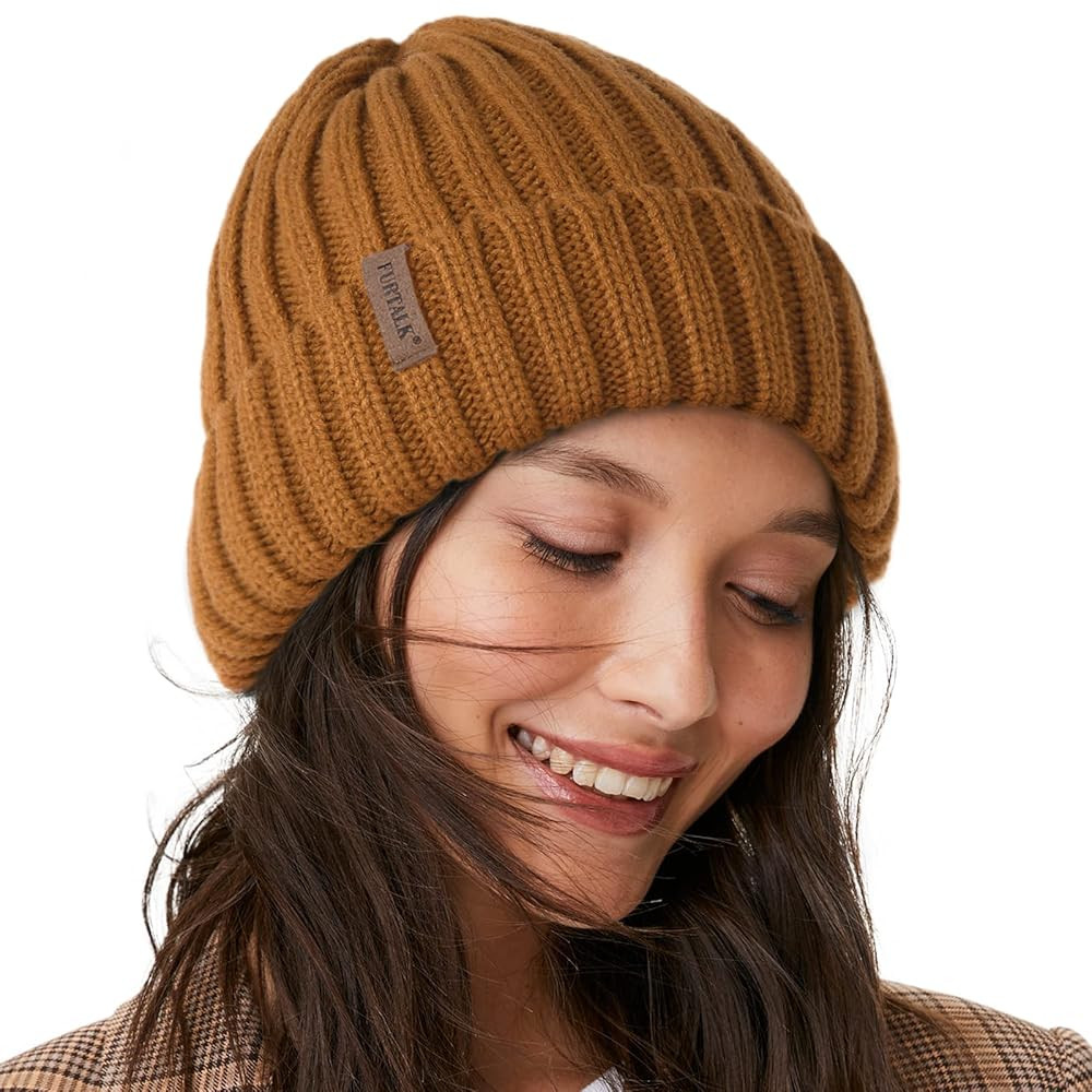 FURTALK Winter Hats for Women Fleece Lined Beanie Knit Chunky Womens Snow Cap | Amazon (US)