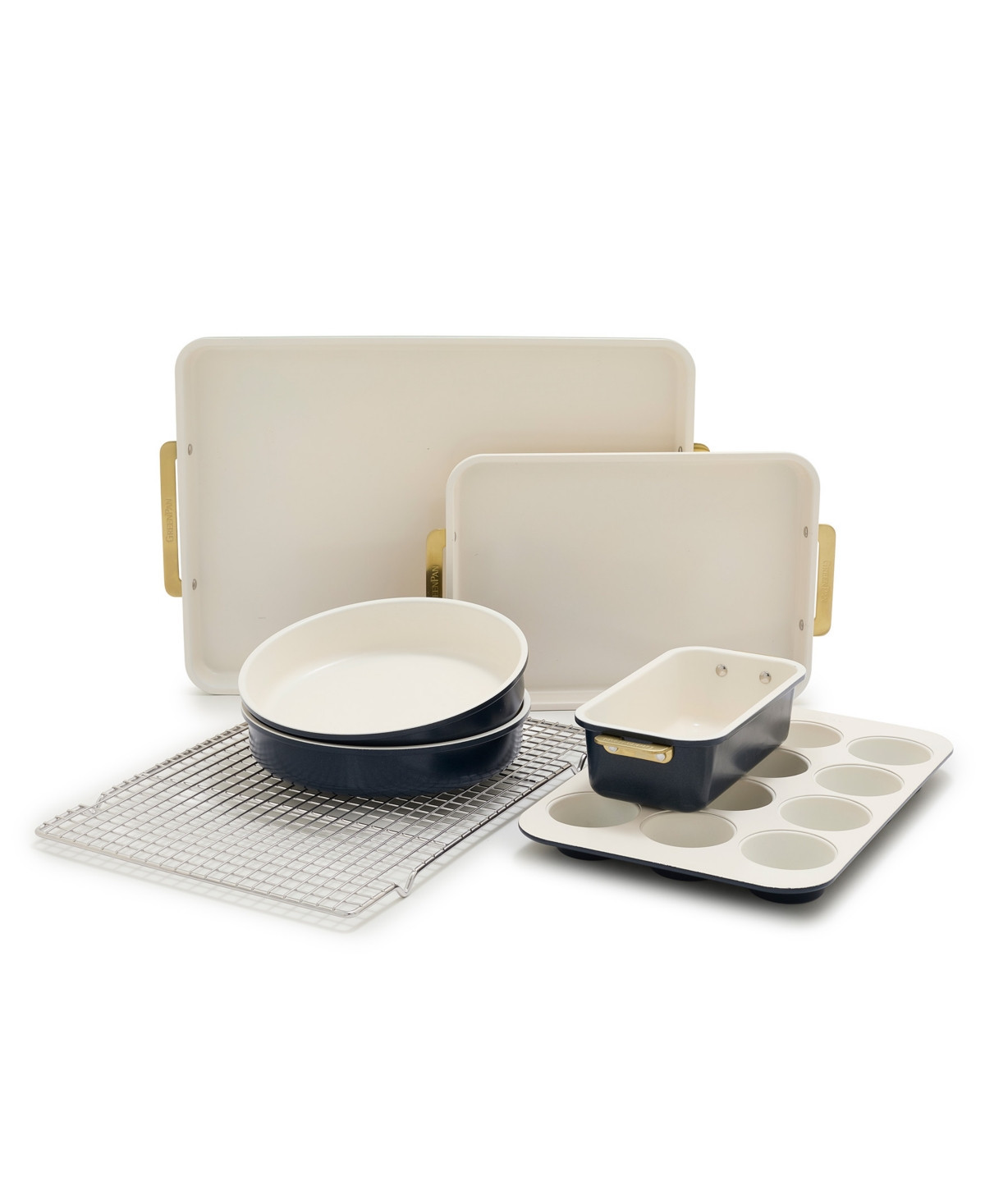 GreenPan Reserve Healthy Ceramic Nonstick 7-Pc. Bakeware Set - Oxford Blue | Macy's