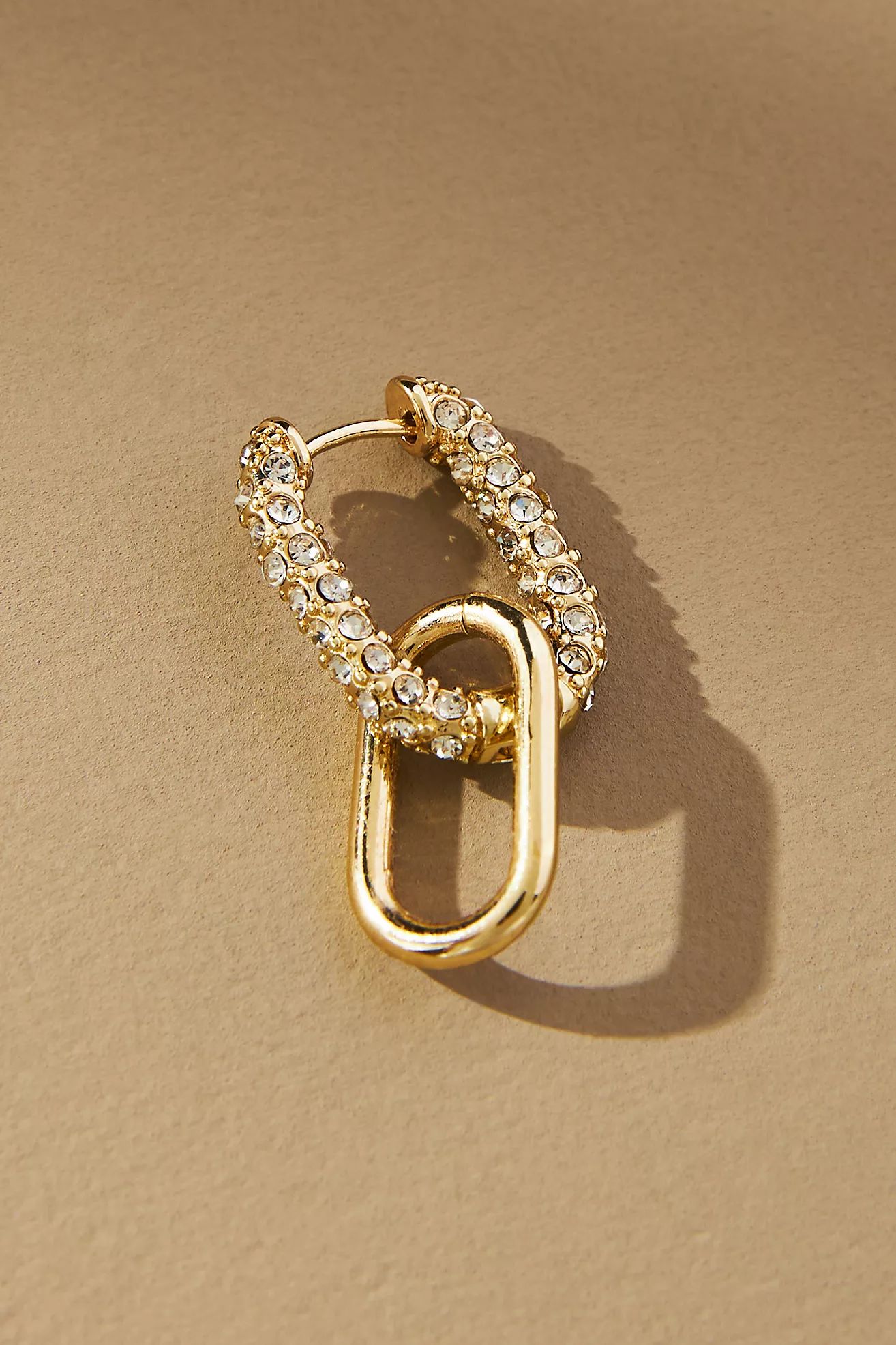 Small Pavé Paperclip Earrings | Anthropologie (US)