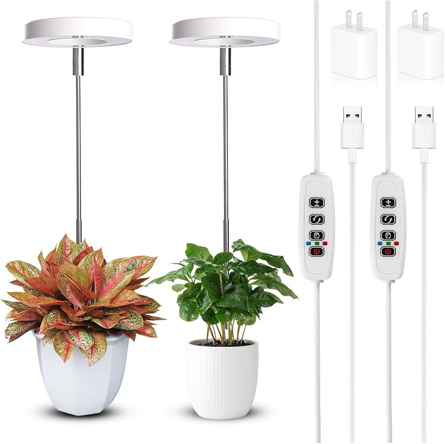 Grow Lights for Indoor Plants Small Potted - Full Spectrum, Auto 3/9/12H Timer, 10-Level Dimming ... | Amazon (US)