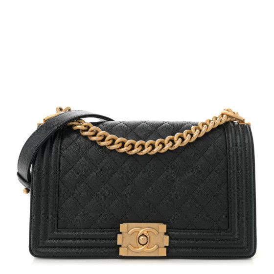 CHANEL Caviar Quilted Medium Boy Flap Black | FASHIONPHILE (US)