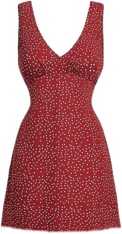 Polka Dot Print V Neck Dress | Amazon (US)