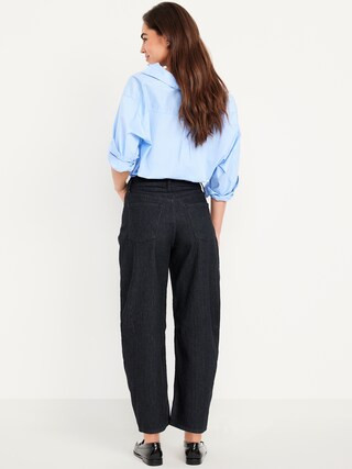 High-Waisted Wow Barrel Ankle Jeans | Old Navy (US)
