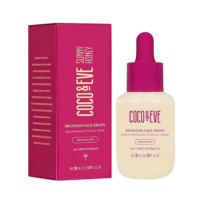 Coco & Eve Sunny Honey Bronzing Face Tanning Drops (Medium Glow) for Natural Self Tanning Hydrati... | Amazon (US)