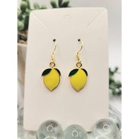 Lemon Dangle Earrings, Yellow Enamel. Jewelry Gifts For Her | Etsy (US)