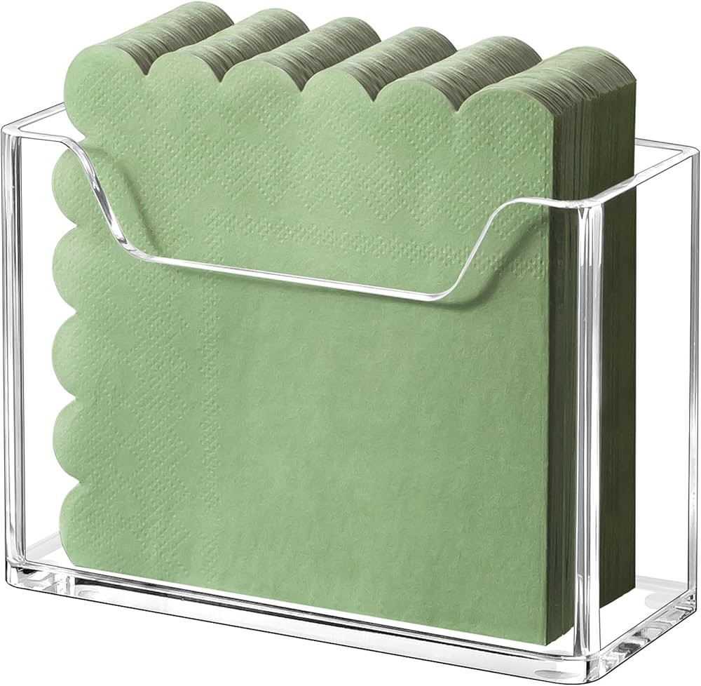 Acrylic Cocktail Napkin Holder for Table, for 5 x 5 Inches Napkin, Modern Vertical Napkin Holder ... | Amazon (US)