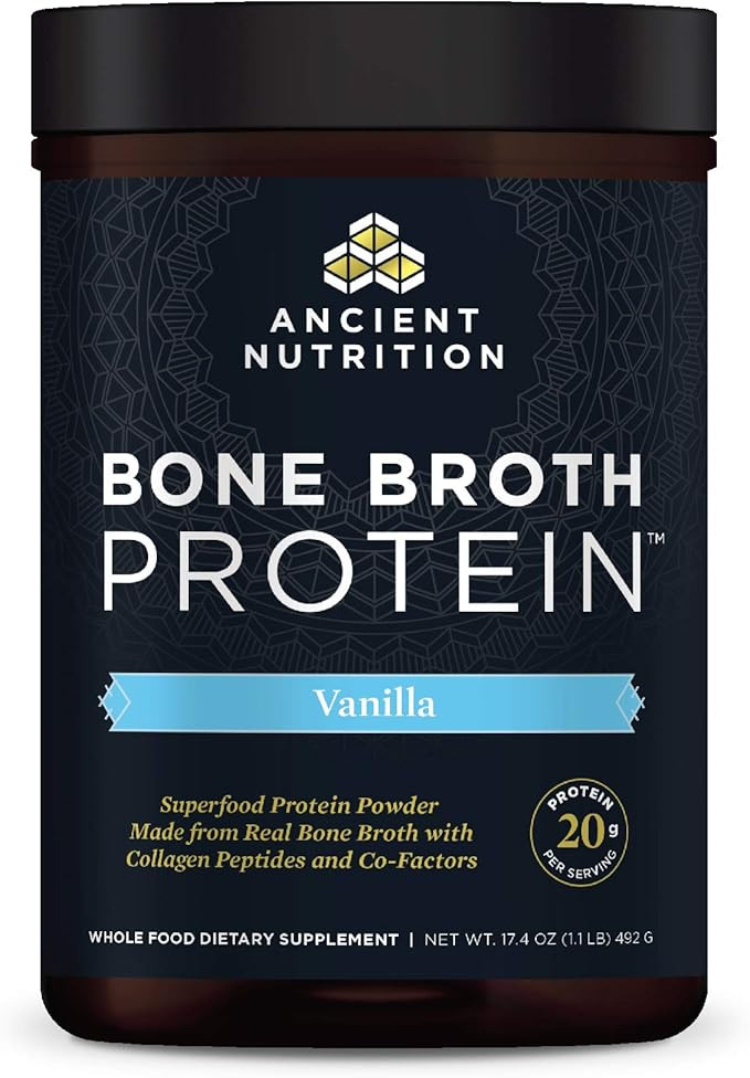 Protein Powder Made from Real Bone Broth by Ancient Nutrition, Vanilla, 20g Protein Per Serving, ... | Amazon (US)
