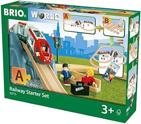 BRIO World - 33773 Railway Starter Set | 26 Piece Toy Train with Accessories and Wooden Tracks fo... | Amazon (US)