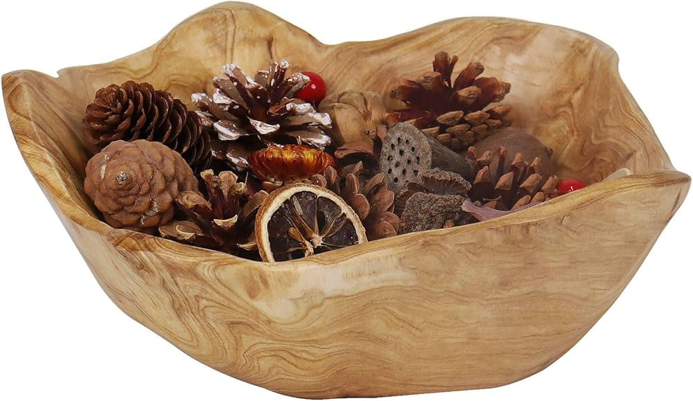 Wooden Decorative Bowl, Unique Wooden Bowls for Decor, Small Wood Decor Bowl for Fruit Nut Key Pi... | Amazon (US)