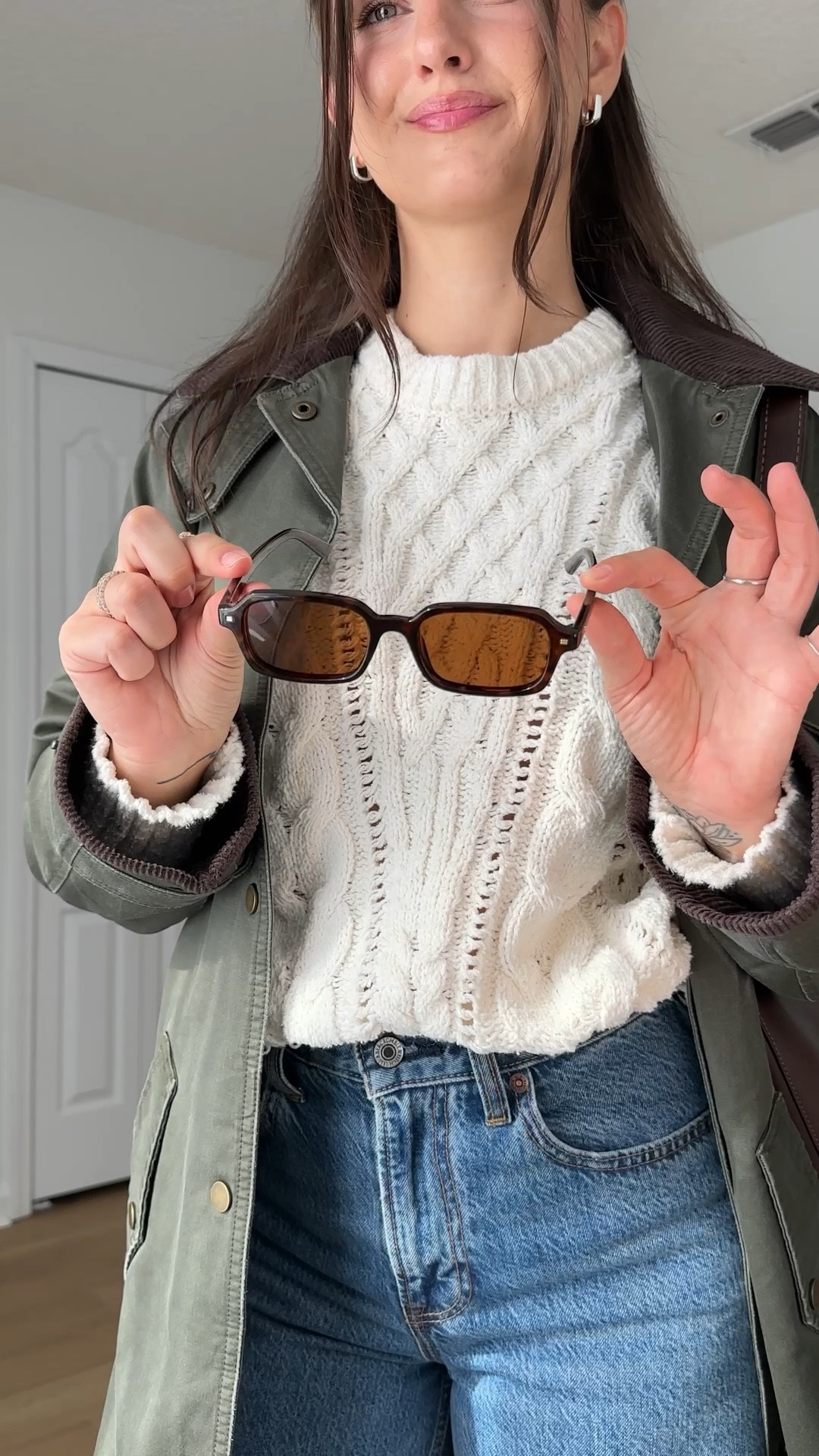 Cozy fall ootd! Wearing small sweater, 25 jeans, and xs waxed trench coat. Code AFLTK for 25% off ends today 9/29! 

#LTKFallSale #LTKStyleTip #LTKSeasonal