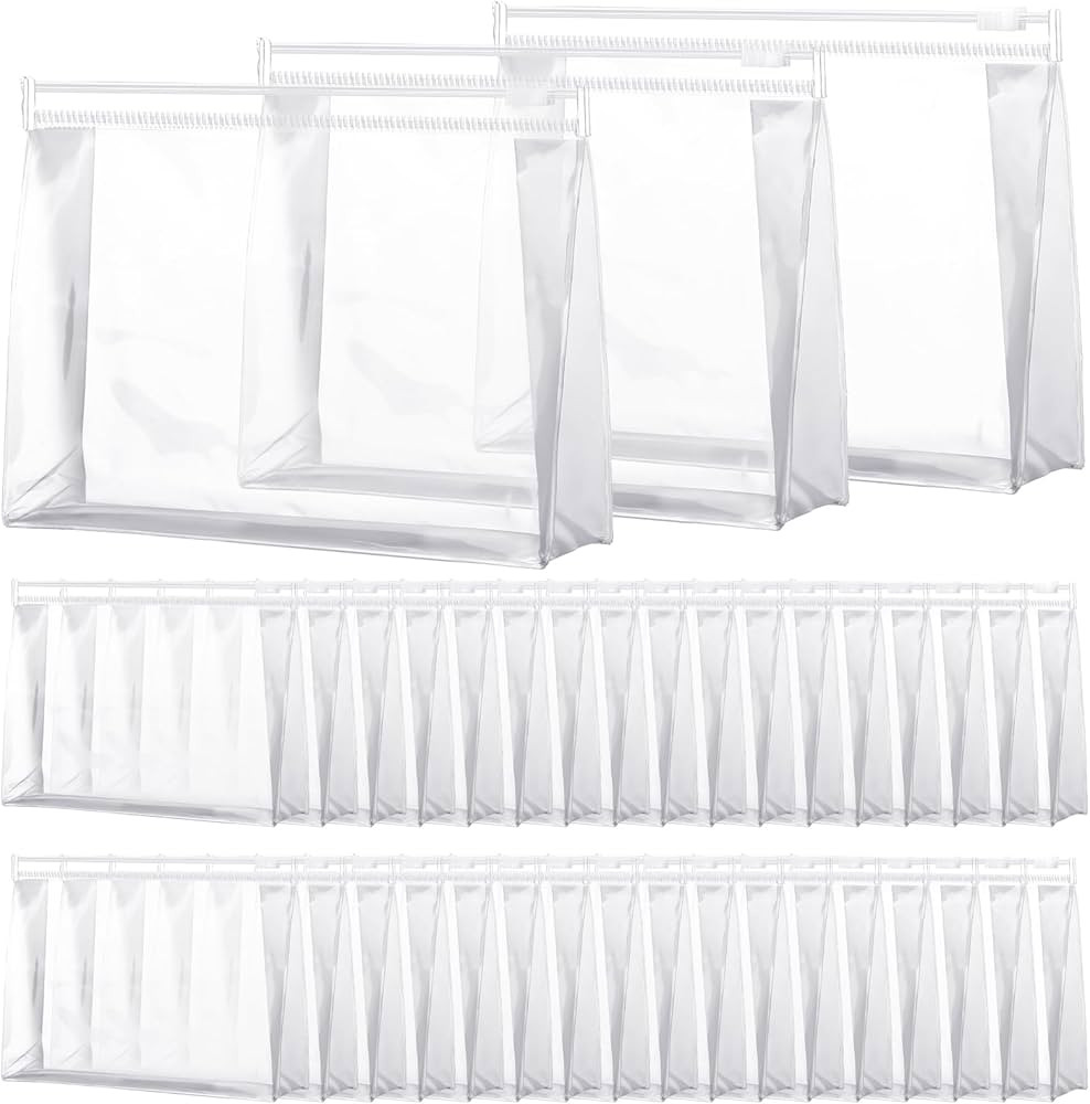 Xuniea 50 Pieces Mini Clear Makeup Bag Small Clear Zipper Pouch Travel Bag for Toiletries Plastic... | Amazon (US)