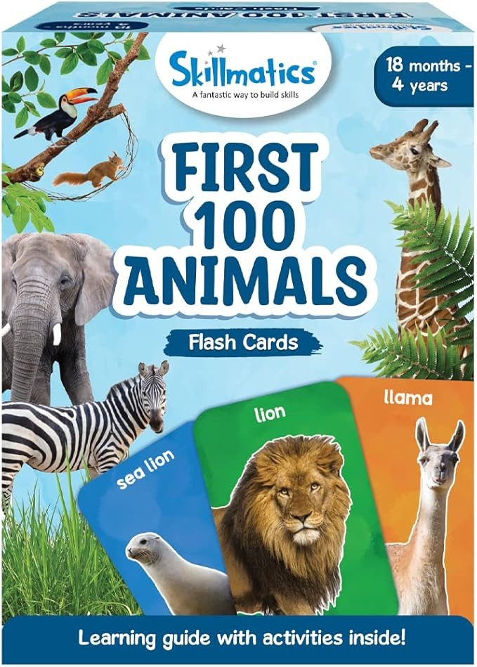 Skillmatics Thick Flash Cards for Toddlers - First 100 Animals, 3 in 1 Educational Game, Gifts, I... | Amazon (US)