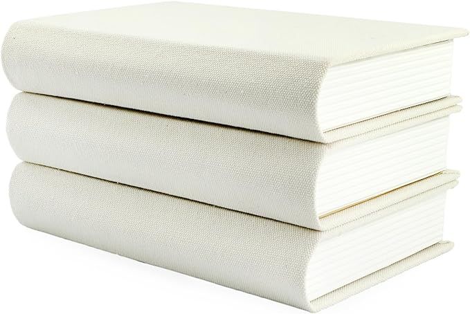 AuldHome Faux Book Stack (Cream); Blank Set of 3 Decorative Books for DIY Crafts and Home Decor | Amazon (US)