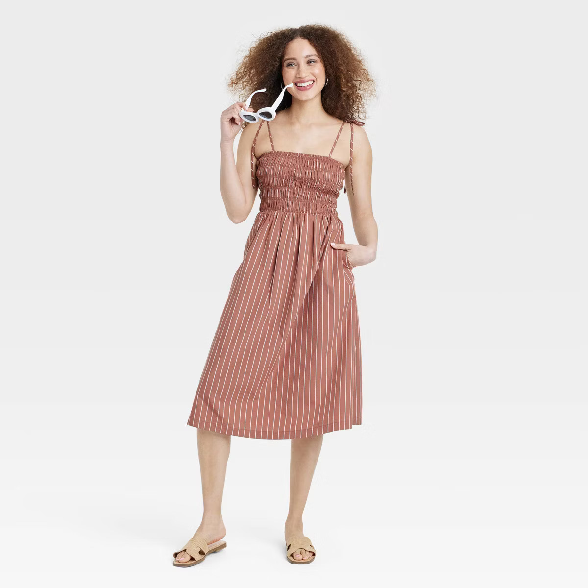 Women's Midi Smoked Sundress - A New Day™ | Target