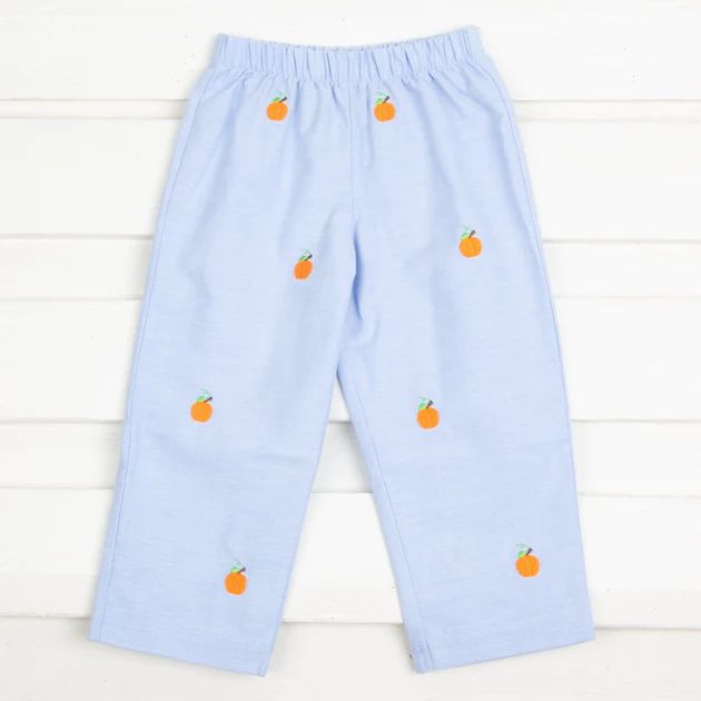 Embroidered Pumpkin Pants Chambray | Classic Whimsy