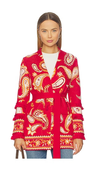 Jude Jacquard Cardigan in Jimi Red | Revolve Clothing (Global)