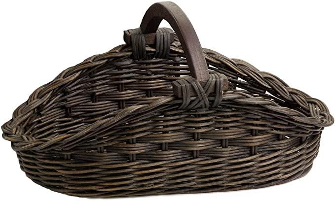 The Basket Lady Wicker Gathering Basket, Small, 18.5 in L x 10 in W x 9 in H, Antique Walnut Brow... | Amazon (US)