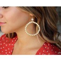 Pearl Hoop Earrings, Hoop Earrings, hoops earrings, Gold Hoops, Earrings, Big Hoop Earrings, Beaded Pearl Earrings, Silver Hoop Earrings | Etsy (US)