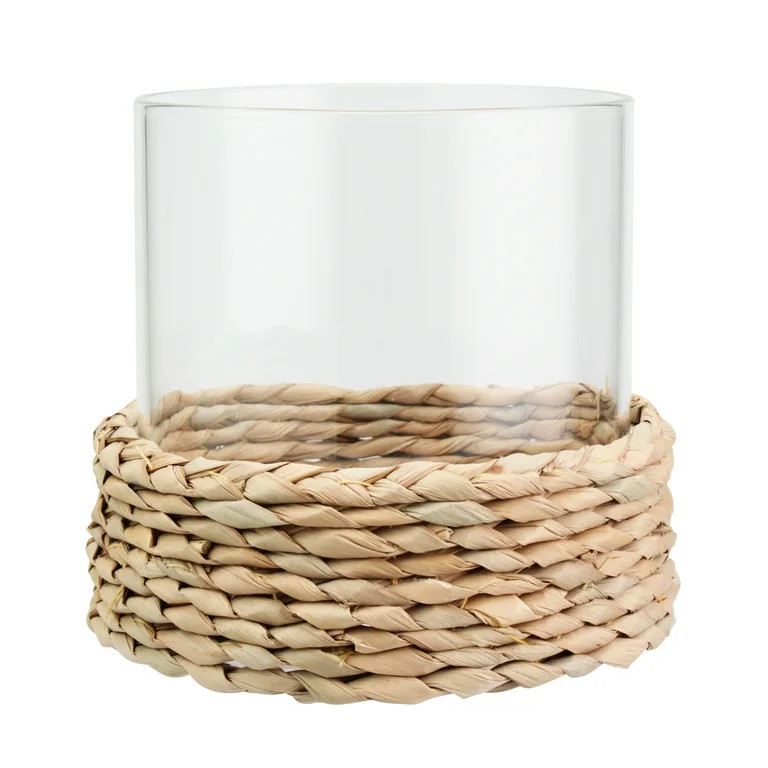 Better Homes & Gardens 7-Inch Water Hyacinth Glass Hurricane Candle Holder | Walmart (US)