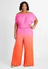 Off The Shoulder Ombre Jumpsuit | Ashley Stewart