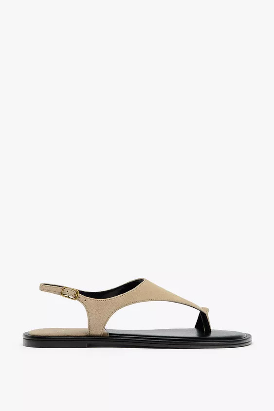 SUEDE TOE-POST SANDALS | Zara AU