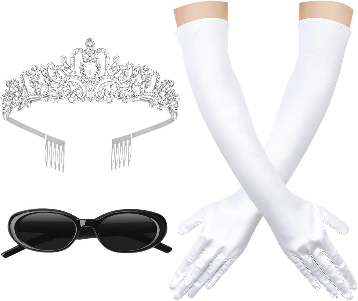 Semato Princess Costume Accessories for Women Princess Bachelorette Party Crown with White Long G... | Amazon (US)